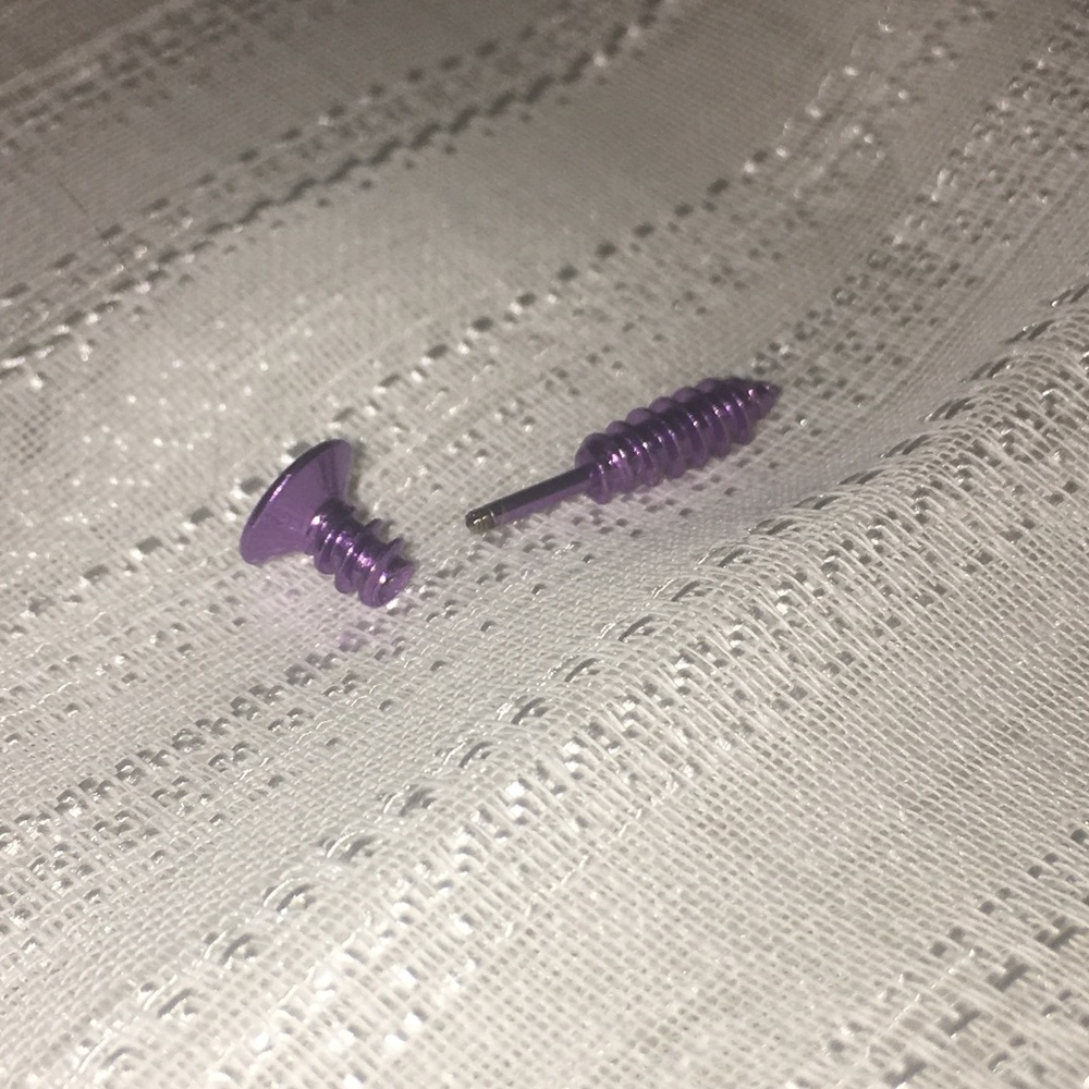 Purple Screw Earrings - Picture 3 of 5
